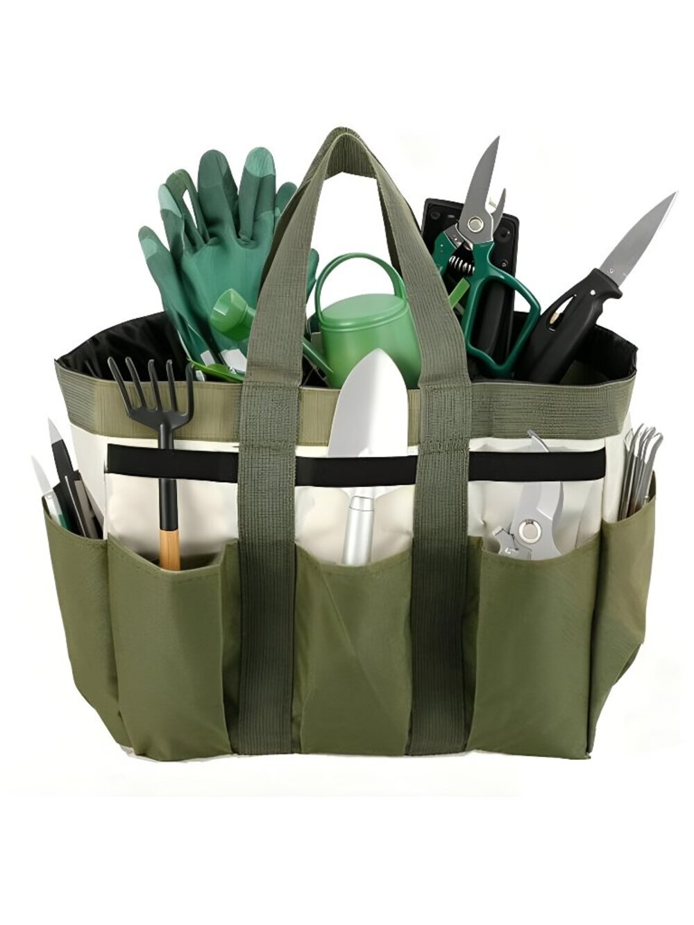 Garden Tool Bag Organizer, Tote Storage Bag with 8 Pocket, Heavy Duty
